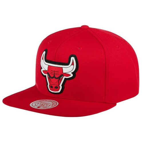 фото Бейсболка с прямым козырьком mitchell ness 6hssmm19490-cbured1 chicago bulls nba, размер one mitchell & ness