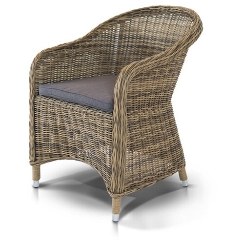 фото «равенна» кресло соломенное со светло-серой подушкой 4sis