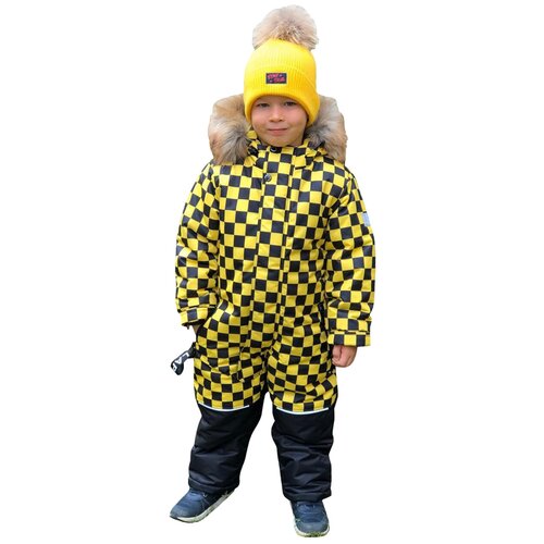 фото Зимний детский комбинезон lapland мембрана "квадро" размер 92, желтый