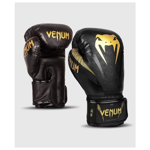 фото Перчатки боксерские venum impact black/gold 16 унций