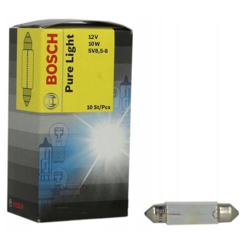 фото Лампа автомобильная накаливания bosch pure light 1987302210 12v 10w 10 шт.