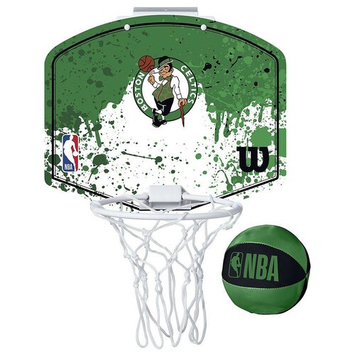 фото Набор для мини-баскетбола wilson nba team mini hoop boston, арт. wtba1302bos, щит с кольцом, мяч р.1