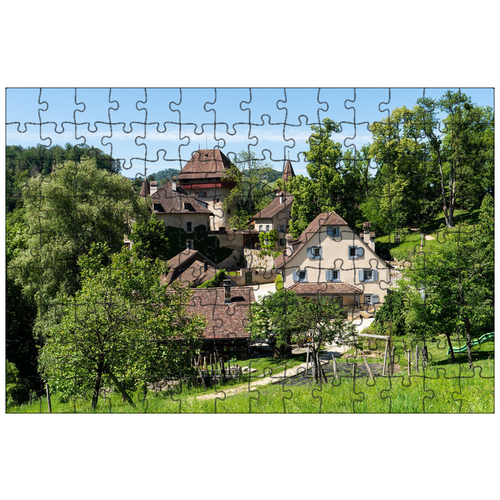 фото Магнитный пазл 27x18см."замок дикий камень, höhenburg, baselland" на холодильник lotsprints