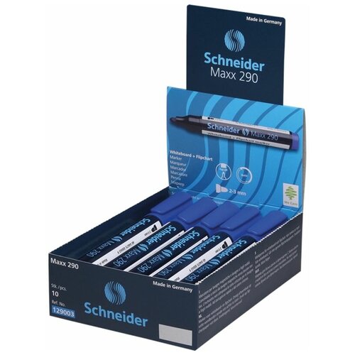 фото Schneider набор синих маркеров для белой доски и флипчарта maxx 290 (129003), 10 шт., синий
