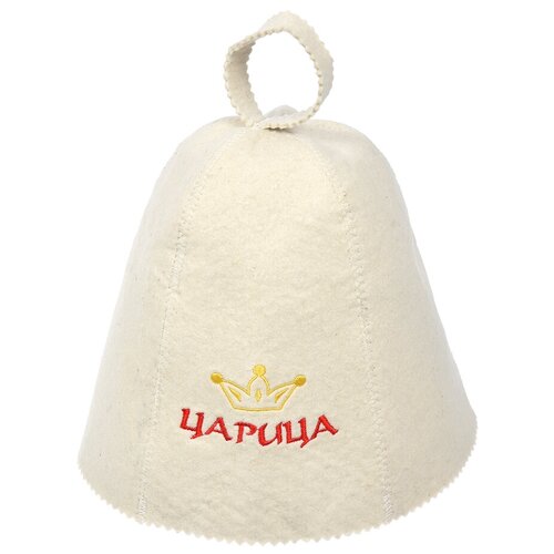 фото Банные штучки шапка для бани царица белый
