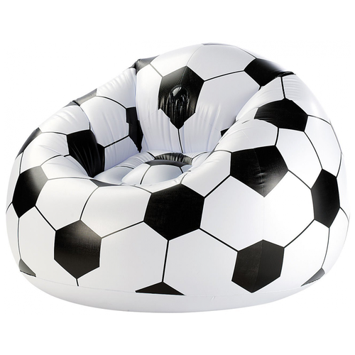 фото Надувное кресло bestway beanless soccer ball chair, белый/черный