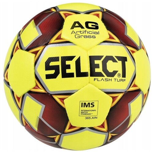 фото Мяч футбольный flash turf ims 810708, №5, желтый/красный/серый select