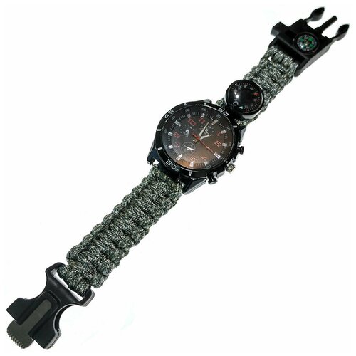 фото D26095-5 часы туристические кварцевые 6в1 (серый камуфляж) hawk