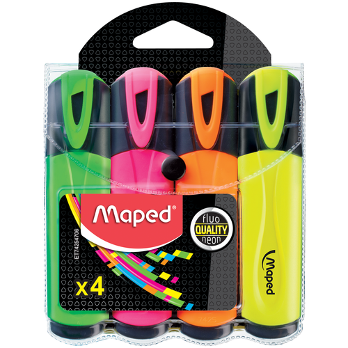 фото Maped набор текстовыделителей fluo peps, 4 шт. (742547)