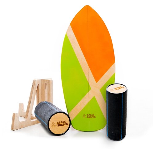 фото Балансборд space surfer: модель squash: окраска "кута утром" + 2 ролика(160 и 110 мм) + подставка