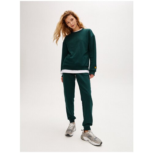 фото Костюм let'sfly, свитшот и брюки, оверсайз, размер xs, зеленый