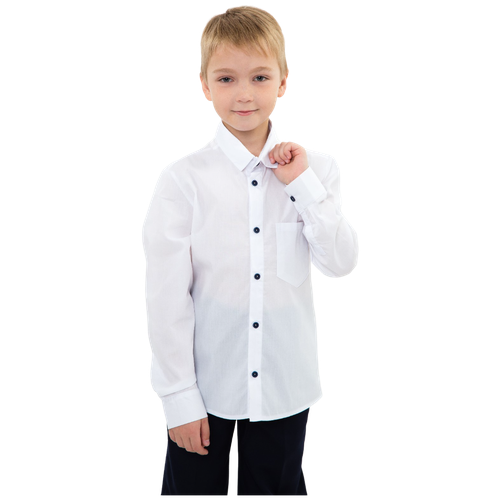 фото Рубашка для мальчика, цвет белый, рост 152 см нет бренда