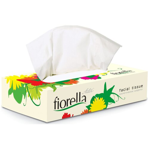 Салфетки бумажные косметические Fiorella, 2 слоя, 100 листов