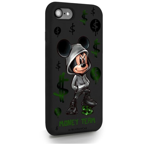 фото Черный силиконовый чехол musthavecase для iphone 7/8/se2020 богатый мышонок для айфон 7/8/се2020 противоударный