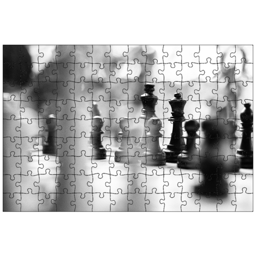 фото Магнитный пазл 27x18см."шахматы, макрос, поверхность" на холодильник lotsprints
