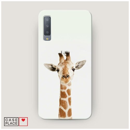 фото Чехол пластиковый samsung galaxy a7 2018 любопытный жираф case place