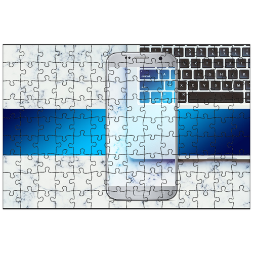 фото Магнитный пазл 27x18см."ноутбук, смартфон, мобильный" на холодильник lotsprints