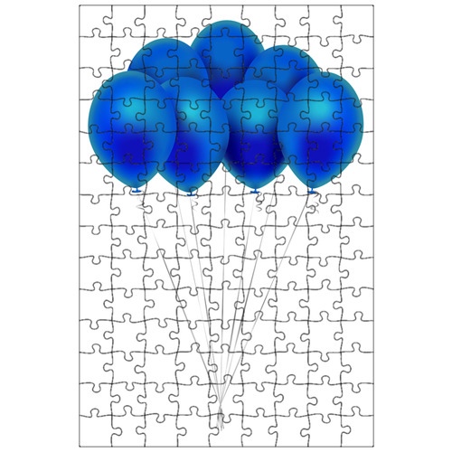 фото Магнитный пазл 27x18см."надувные шарики, празднование, синий" на холодильник lotsprints