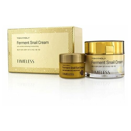 фото Tony moly timeless ferment snail cream набор кремов для лица и век с муцином улитки