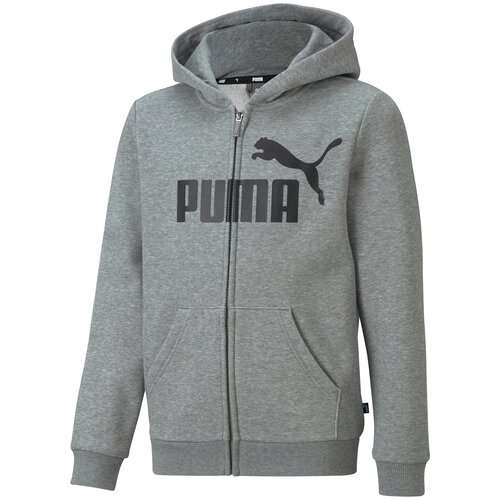 фото Толстовка, puma ess big logo fz hoodie, мужская, размер 92 ; medium gray heather