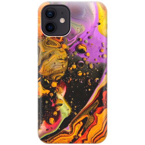 фото Силиконовый чехол на apple iphone 12 / 12 pro / эпл айфон 12 / 12 про с принтом "разноцветные капли" gosso