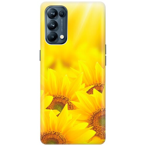 фото Re:pa накладка transparent для oppo reno5 с принтом "подсолнухи"
