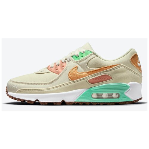 фото Кроссовки nike air max 90 размер 9, coconut milk/metallic gold-green glow