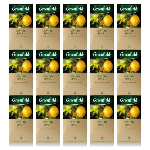 фото Чай черный greenfield lemon spark в пакетиках набор 15 упаковок, 375 шт.