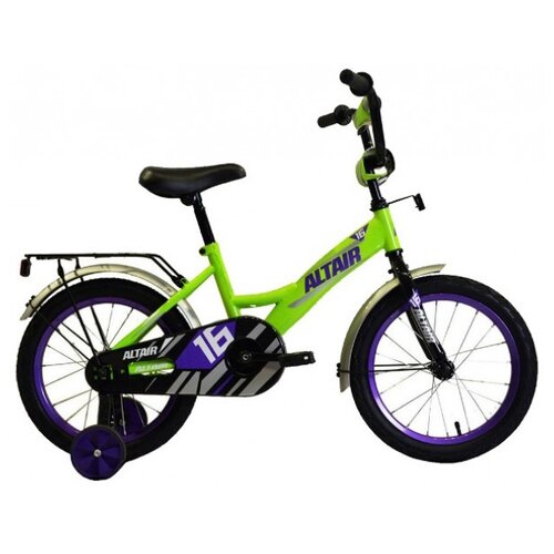 фото Велосипед altair kids 16 2021 ярко-зеленый/фиолетовый