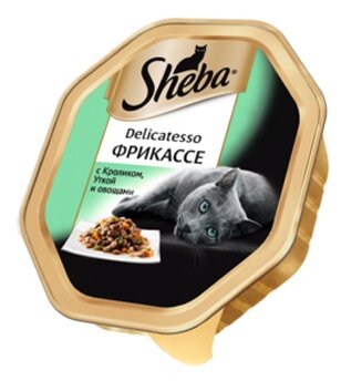 Корм для кошек Sheba (0.085 кг) 11 шт. Delicatesso Фрикассе с кроликом, уткой и овощами Корм для кошек Sheba (0.085 кг) 11 шт. Delicatesso Фрикассе с кроликом, уткой и овощами