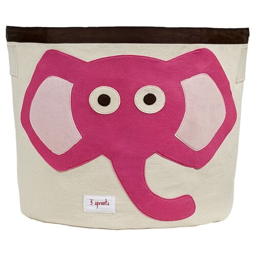 фото Корзина для игрушек 3 sprouts розовый слонёнок