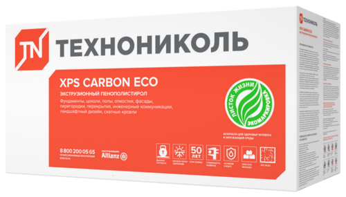 Экструдированный пенополистирол (XPS) Технониколь CARBON ECO 118х58см 40мм 10 шт Экструдированный пенополистирол (XPS) Технониколь CARBON ECO 118х58см 40мм 10 шт