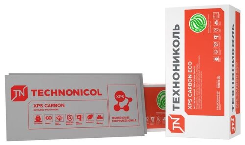 Экструдированный пенополистирол (XPS) Технониколь CARBON ECO 118х58см 50мм 8 шт Экструдированный пенополистирол (XPS) Технониколь CARBON ECO 118х58см 50мм 8 шт