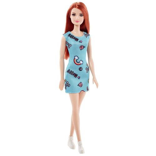 фото Кукла barbie в бирюзовом платье с радугой, 29 см, fjf18