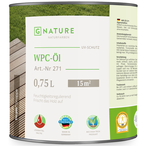 фото Масло gnature 271 wpc-öl, бесцветный, 0.75 л