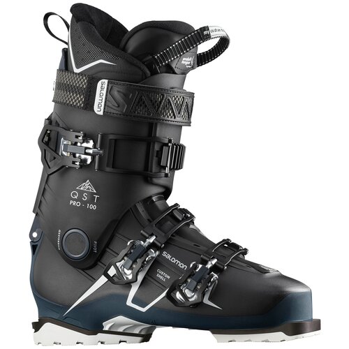 фото Горнолыжные ботинки salomon qst pro 100, 11.5 / 29.5, black/petrol blue/white