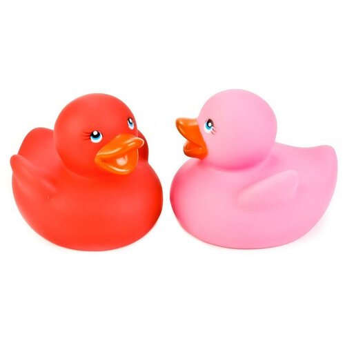 фото Набор для ванной играем вместе утка - термометр (lxt09) розовый/красный