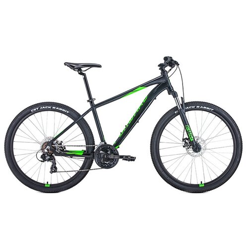 фото Велосипед forward apache 27,5 2.2 s disc (рост 21" 21ск 2020-2021, черный матовый/ярко- зеленый
