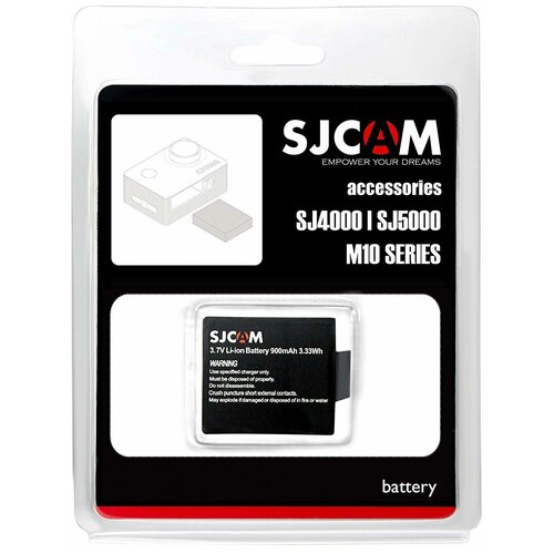 Фото - Дополнительная батарея SJCAM для экшн-камер SJCAM SJ4000, SJ5000, M10 набор креплений pwr на самоклеящейся основе для sjcam sj4000 sj5000