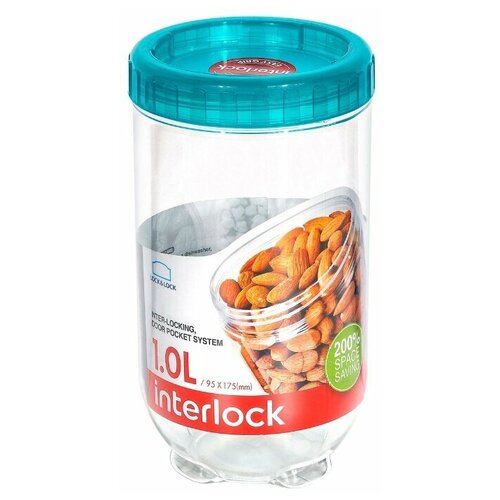 фото Locknlock бутылка для сыпучих продуктов interlock 1 л int302 прозрачный/голубой
