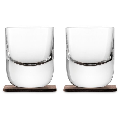 фото Lsa набор стаканов whisky renfrew tumbler & walnut coaster wh12 2 шт. 270 мл бесцветный/дерево