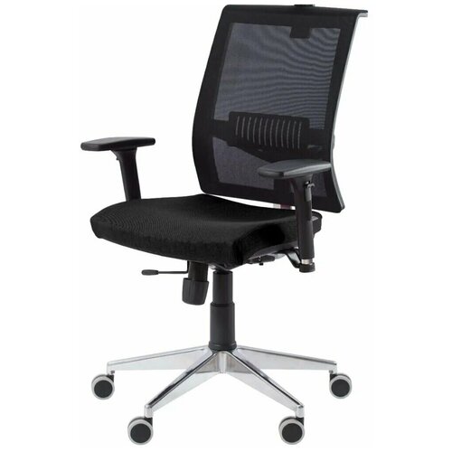 фото "офисное кресло плаза п пластик черный, сиденье черное, сетка черная" futura