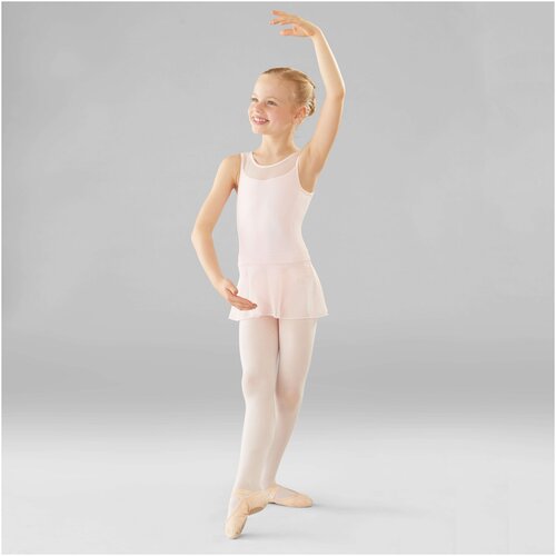 фото Купальник для классического танца из двух видов ткани детский бледно-розовый, размер: 6, цвет: розовый domyos х декатлон decathlon