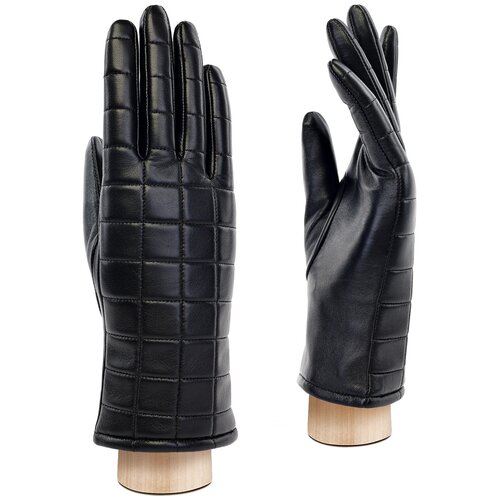 фото Перчатки женские кожаные eleganzza, размер 7.5(m), черный