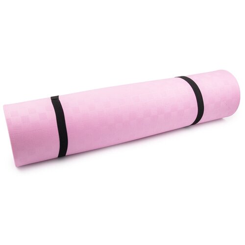 фото Коврик спортивный для фитнеса и йоги smile of milady розовый, размер 170*64*0,8