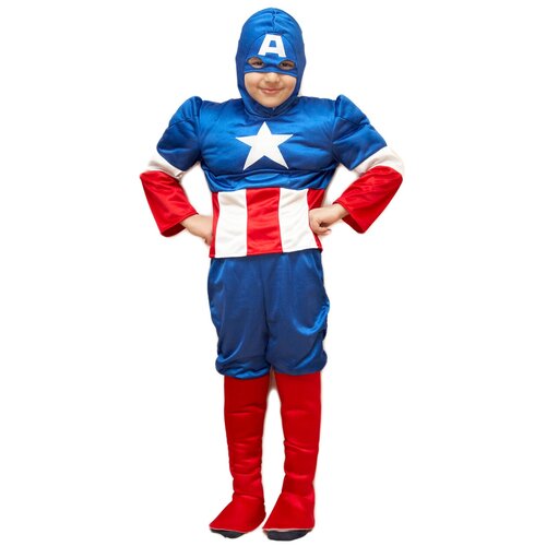 фото Карнавальный костюм капитан америка, арт.1705 рост 116 -134 см. (4-8 лет) бока