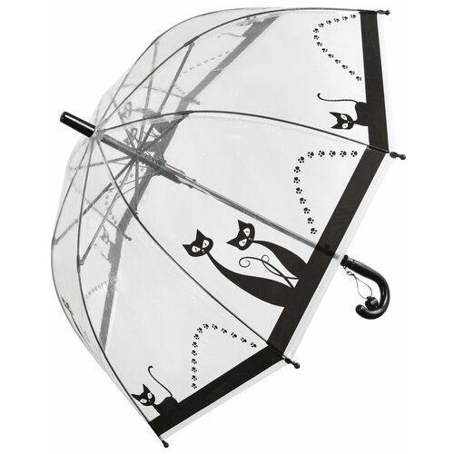 фото Зонт rain-proof, полуавтомат, купол 75 см., серый, черный