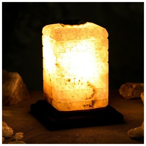 фото Соляная лампа "зебра арома", 14 см × 14 см × 17,5 см, цельный кристалл, 2-3 кг 1533517 ваше здоровье