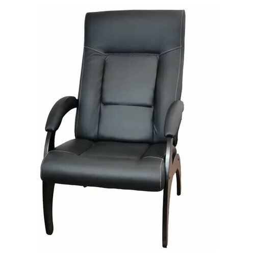 фото Кресло пиза экокожа чёрный, каркас венге мебелик