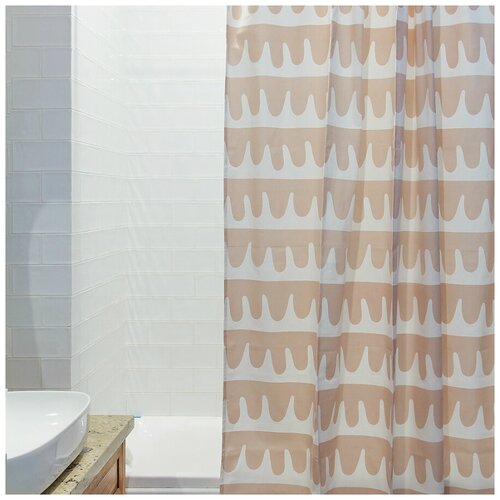 фото Штора для ванной tkano popple цвета пыльной розы cuts&pieces, 180х200 см